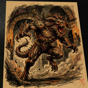 Monster Original Art Print Signed 8.5x11 | Art by Keyeske