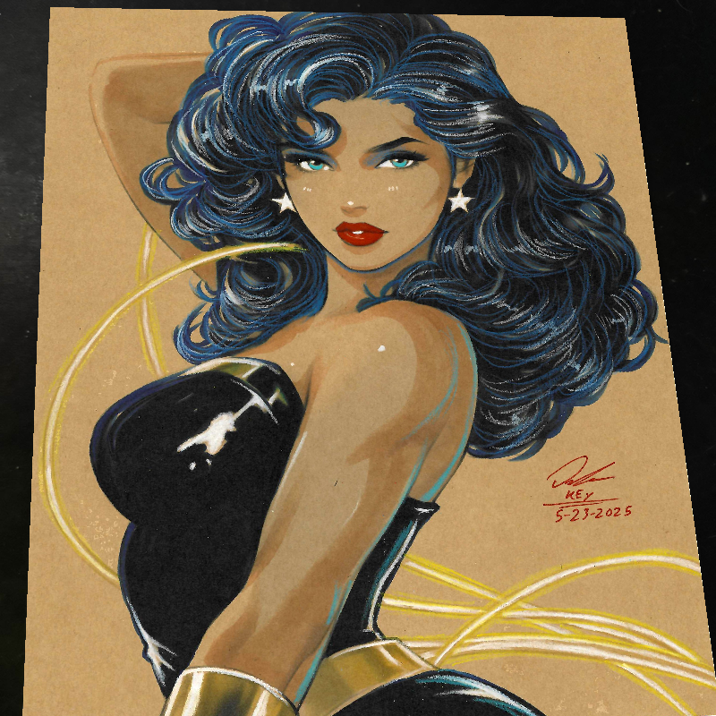 Wonder Woman Art Print Signed 8.5x11 | Art by Keyeske