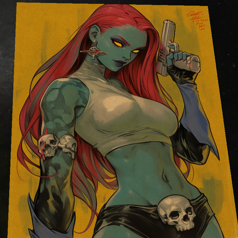 Mystique X-Men Art Print Signed 8.5x11 | Art by Keyeske