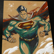 Superman Art Print Signed 8.5x11 | Art by Keyeske