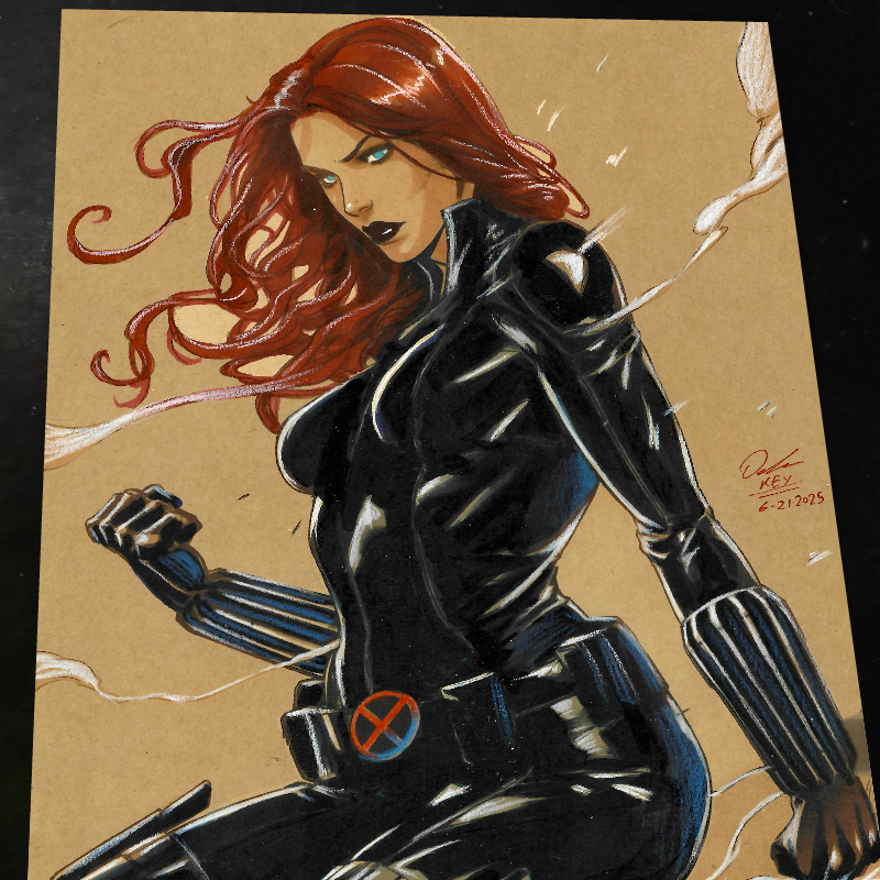 Black Widow Marvel Art Print Signed 8.5x11 | Art by Keyeske