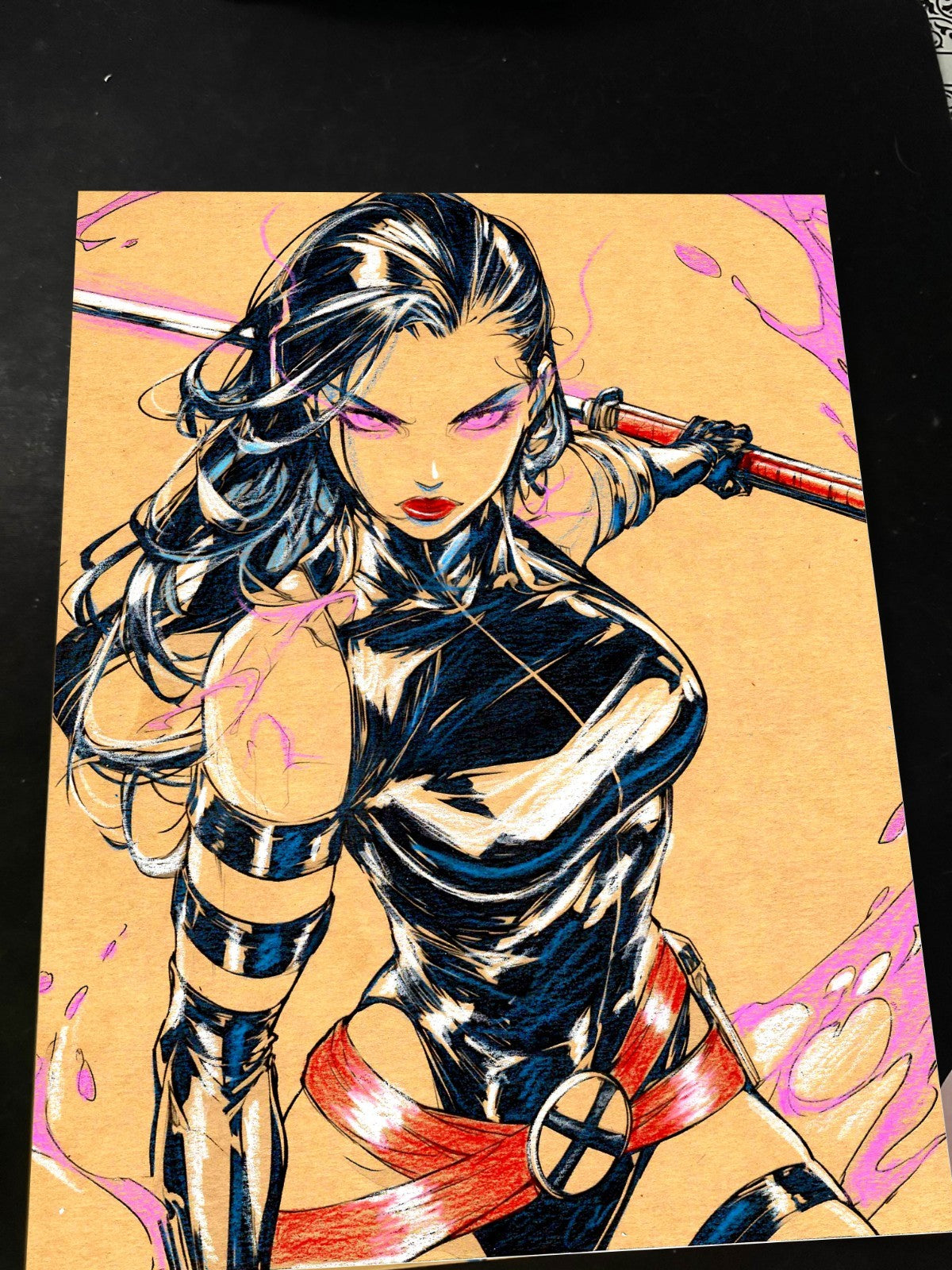 Psylocke Art Print Signed 8.5x11 | Art by Keyeske