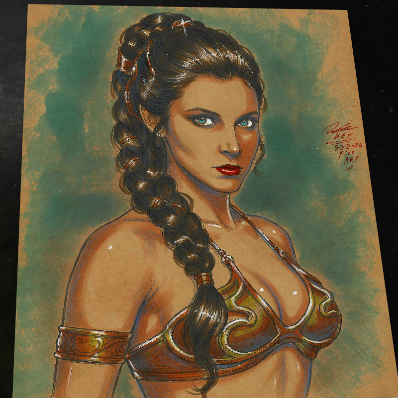 Princess Leia Art Print Signed 8.5x11 | Art by Keyeske