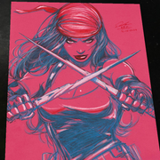 Elektra Art Print Signed 8.5x11 | Art by Keyeske