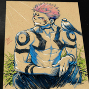Sukuna Jujutsu Kaisen Art Print Signed 8.5x11 | Art by Keyeske