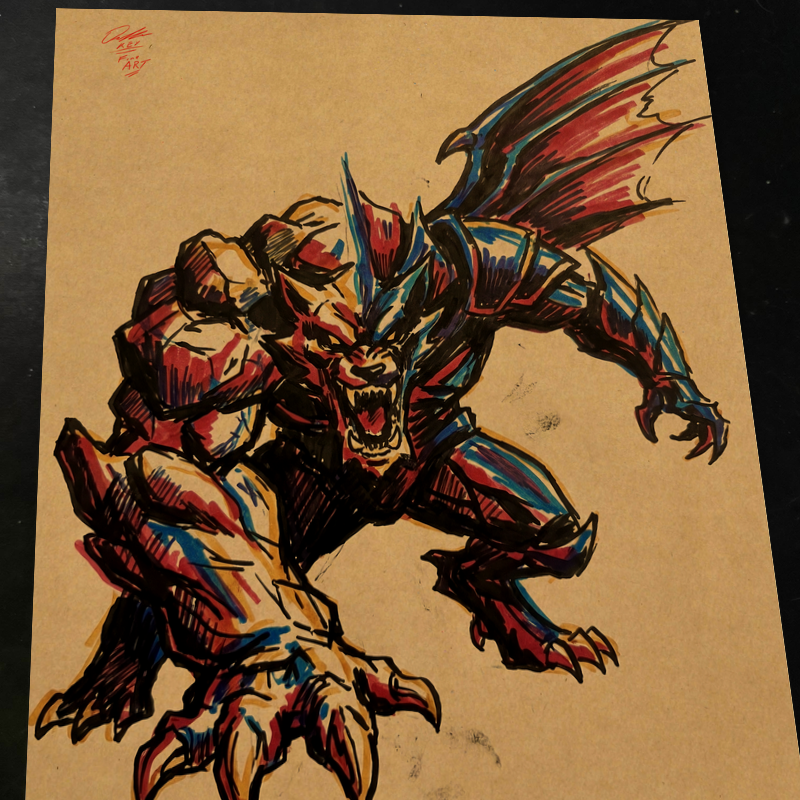 Monster Original Art Print Signed 8.5x11 | Art by Keyeske