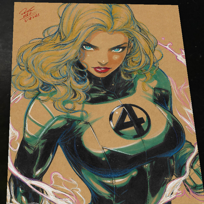 Sue Storm Fantastic 4 Art Print Signed 8.5x11 | Art by Keyeske