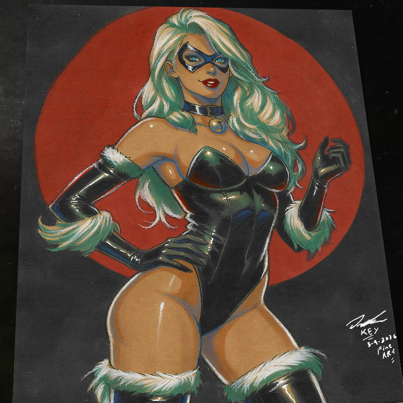Black Cat - Marvel art print by Keyeske