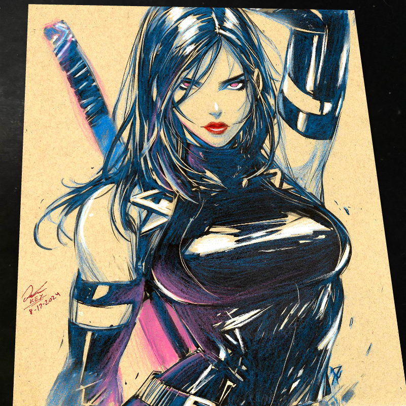 Psylocke - Marvel art print by Keyeske
