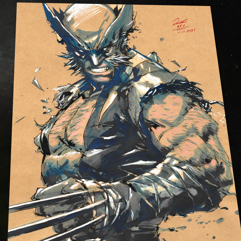 Wolverine X-Men Art Print Signed 8.5x11 | Art by Keyeske