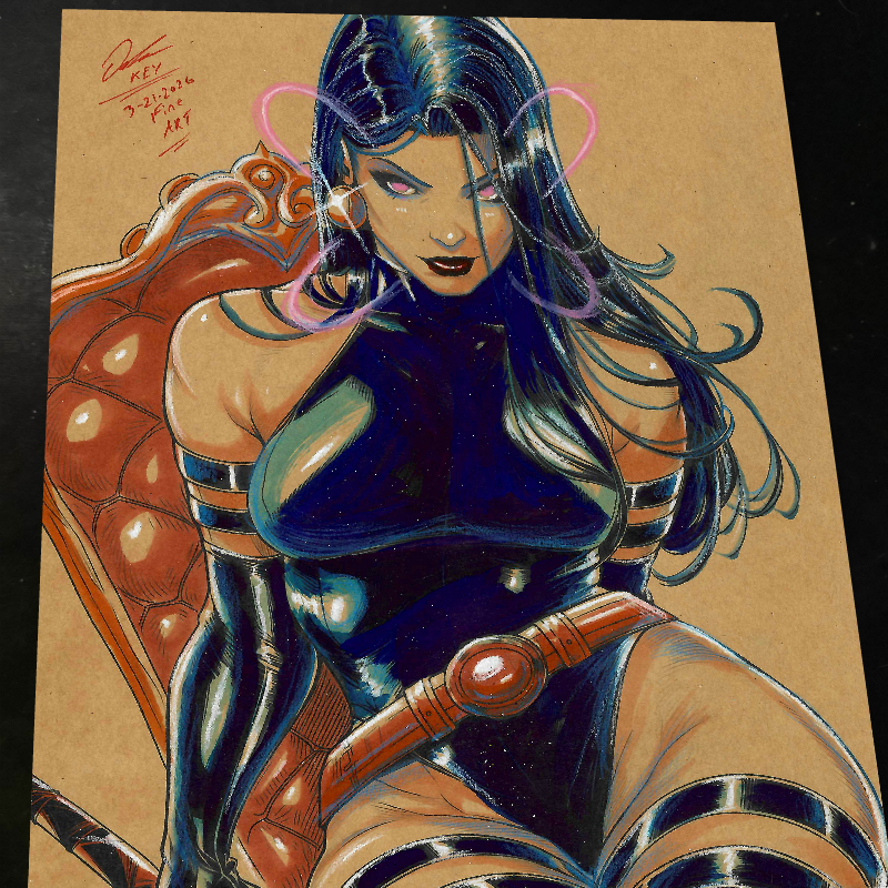 Psylocke Art Print Signed 8.5x11 | Art by Keyeske