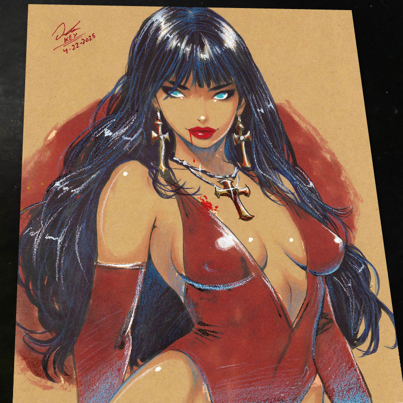 Vampirella Art Print Signed 8.5x11 Art by Keyeske - Marvel art print by Keyeske