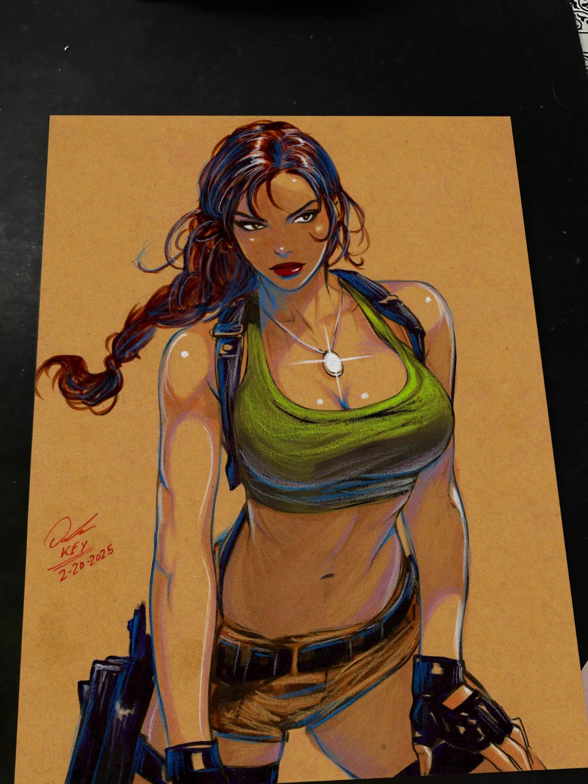 Lara Croft Art Print 8.5x11 Art by Keyeske