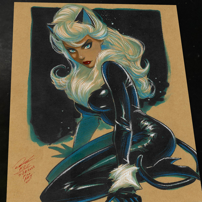 Black Cat - Marvel art print by Keyeske
