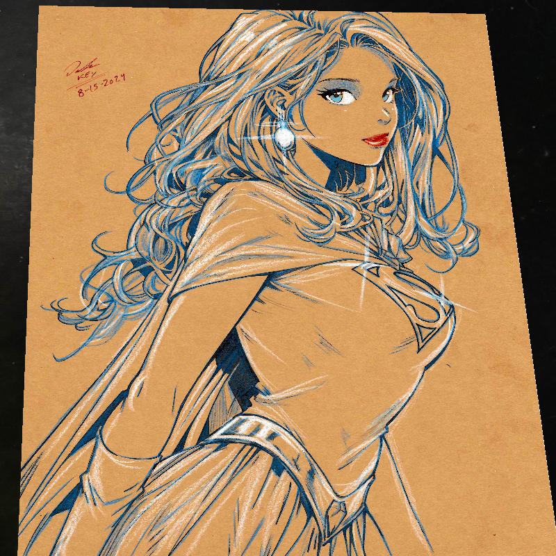 Supergirl DC Art Print Signed 8.5x11 | Art by Keyeske