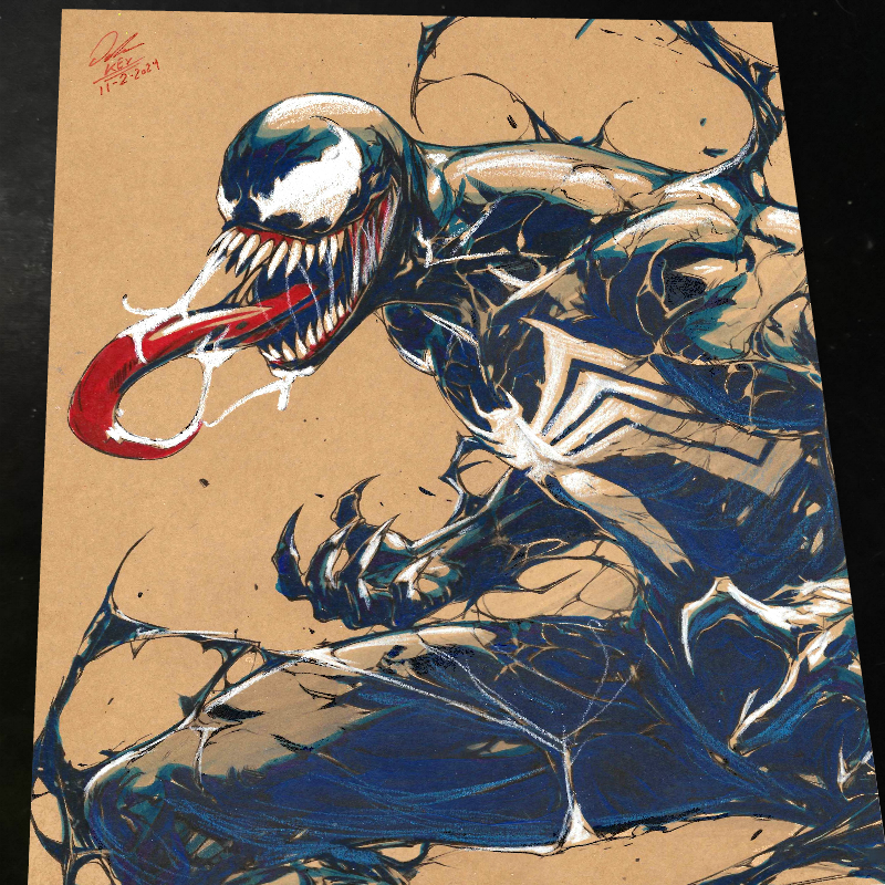 Venom Art Print Signed 8.5x11 | Art by Keyeske