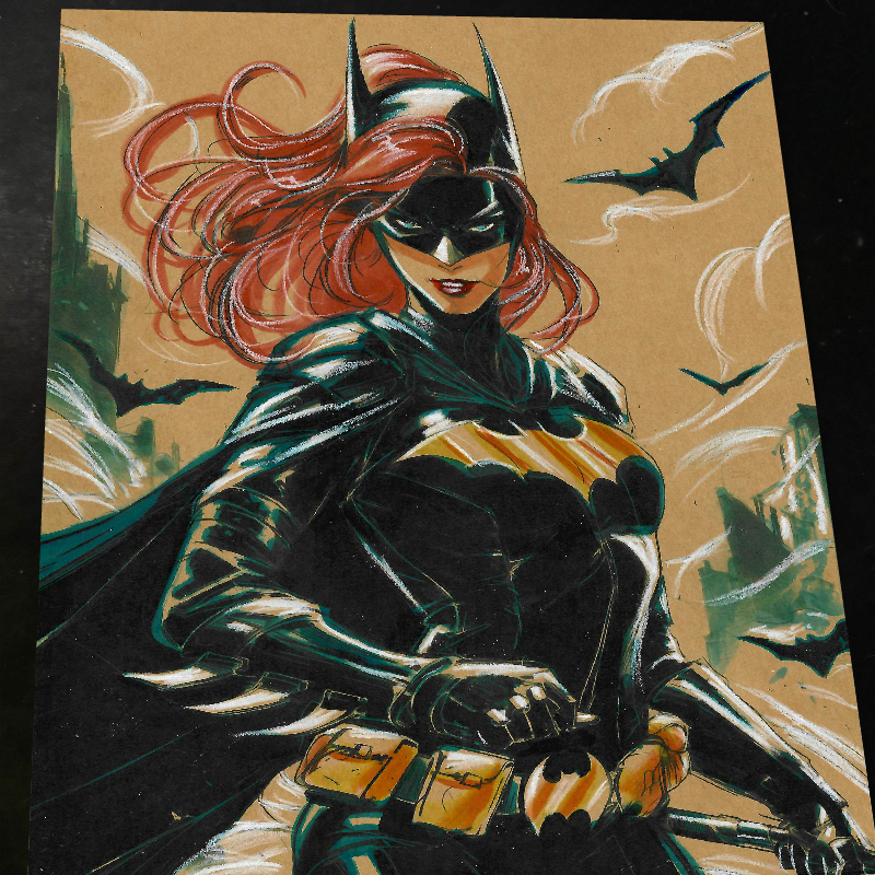 Batgirl Art Print Signed 8.5x11 | Art by Keyeske