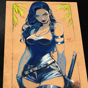 Jungle Girl Art Print Signed 8.5x11 | Art by Keyeske