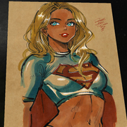 Supergirl DC Art Print Signed 8.5x11 | Art by Keyeske