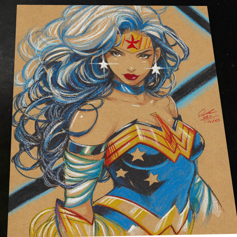 Wonder Woman Art Print Signed 8.5x11 | Art by Keyeske