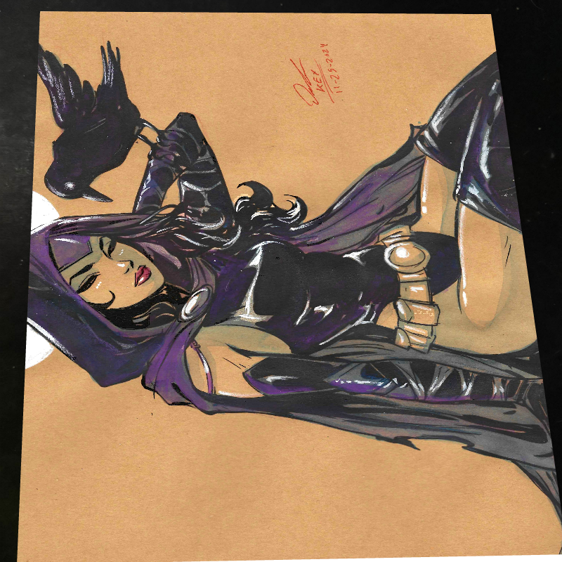 Raven Art Print Signed 8.5x11 | Art by Keyeske