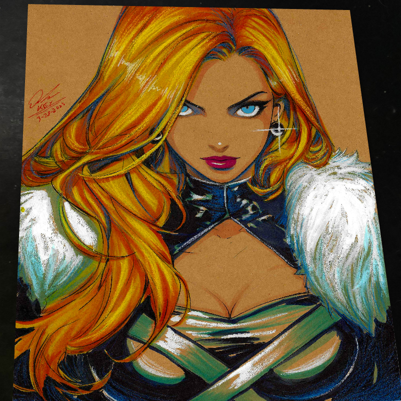 Emma Frost X-Men Art Print Signed 8.5x11 | Art by Keyeske