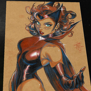 Scarlet Witch Art Print Signed 8.5x11 | Art by Keyeske