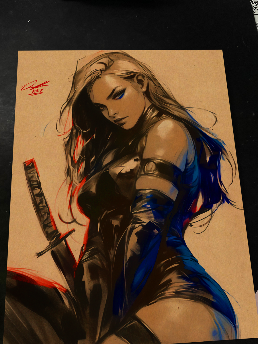 Psylocke - Marvel art print by Keyeske