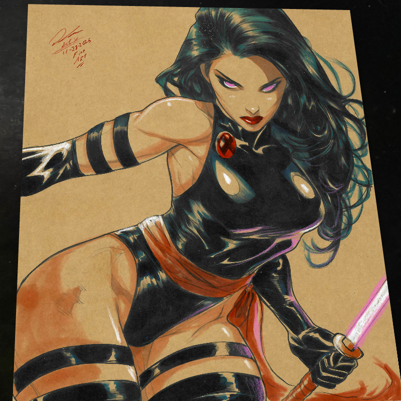 Psylocke Art Print Signed 8.5x11 | Art by Keyeske