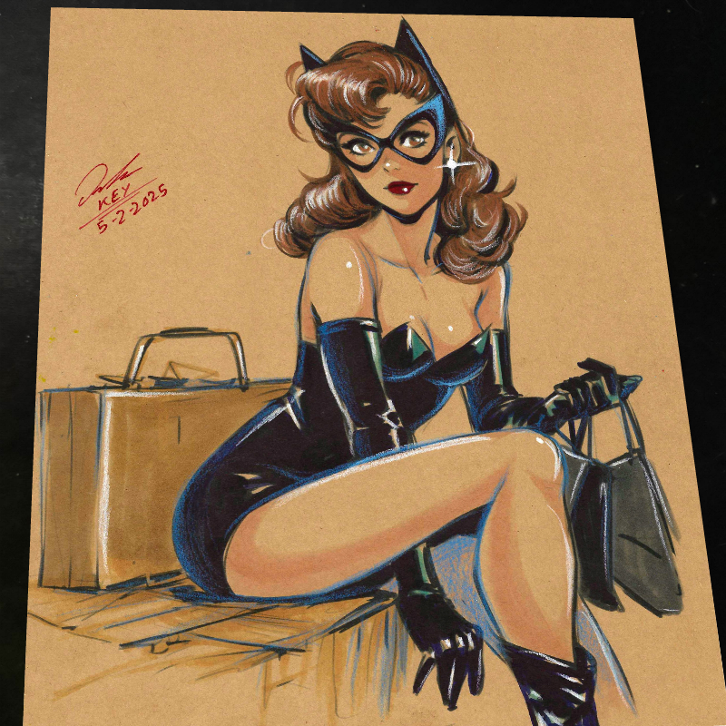 Catwoman Art Print Signed 8.5x11 | Art by Keyeske