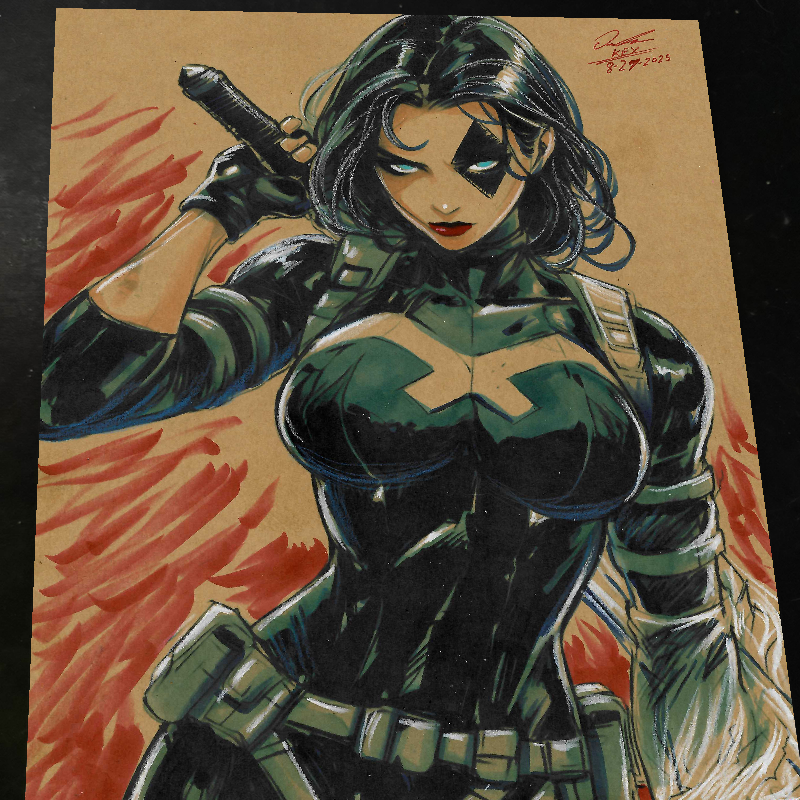 Domino X-Men art print by Keyeske