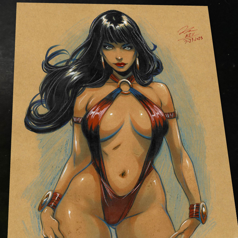 Vampirella Art Print Signed 8.5x11 Art by Keyeske
