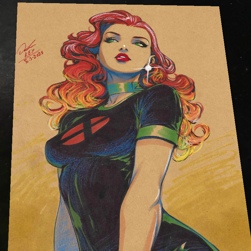 Jean Grey Art Print Signed 8.5x11 | Art by Keyeske