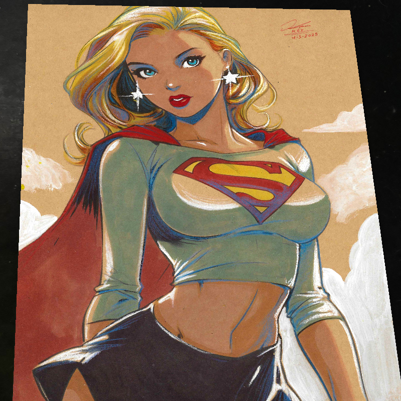 Supergirl DC Art Print Signed 8.5x11 | Art by Keyeske