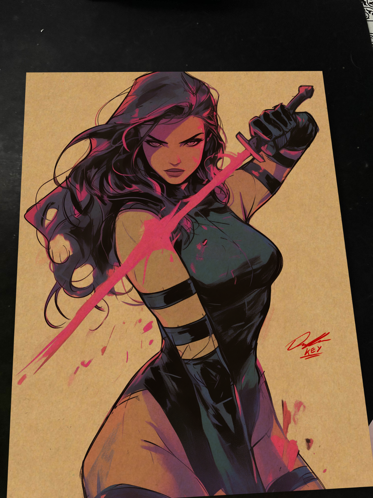 Psylocke - Marvel art print by Keyeske