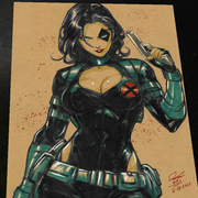 Domino X-Men art print by Keyeske