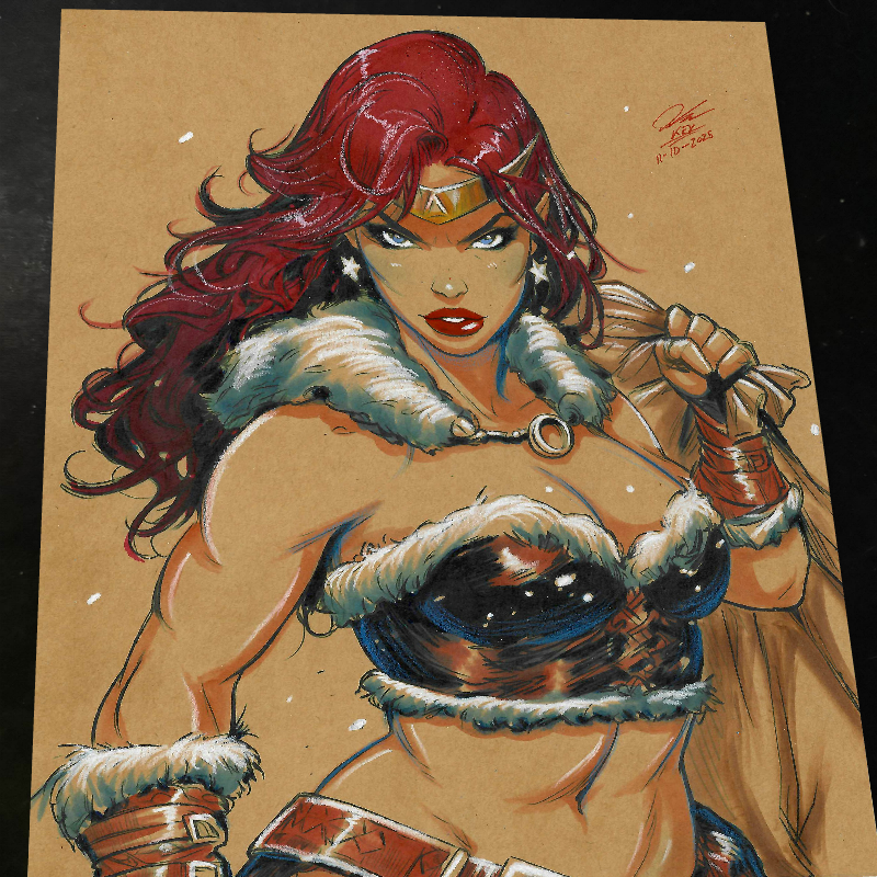 Red Sonja Art Print Signed 8.5x11 | Art by Keyeske