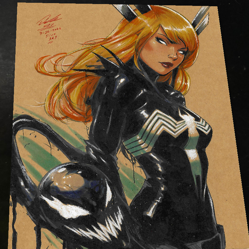 Gwen Stacy x Venom Art Print Signed 8.5x11 | Art by Keyeske