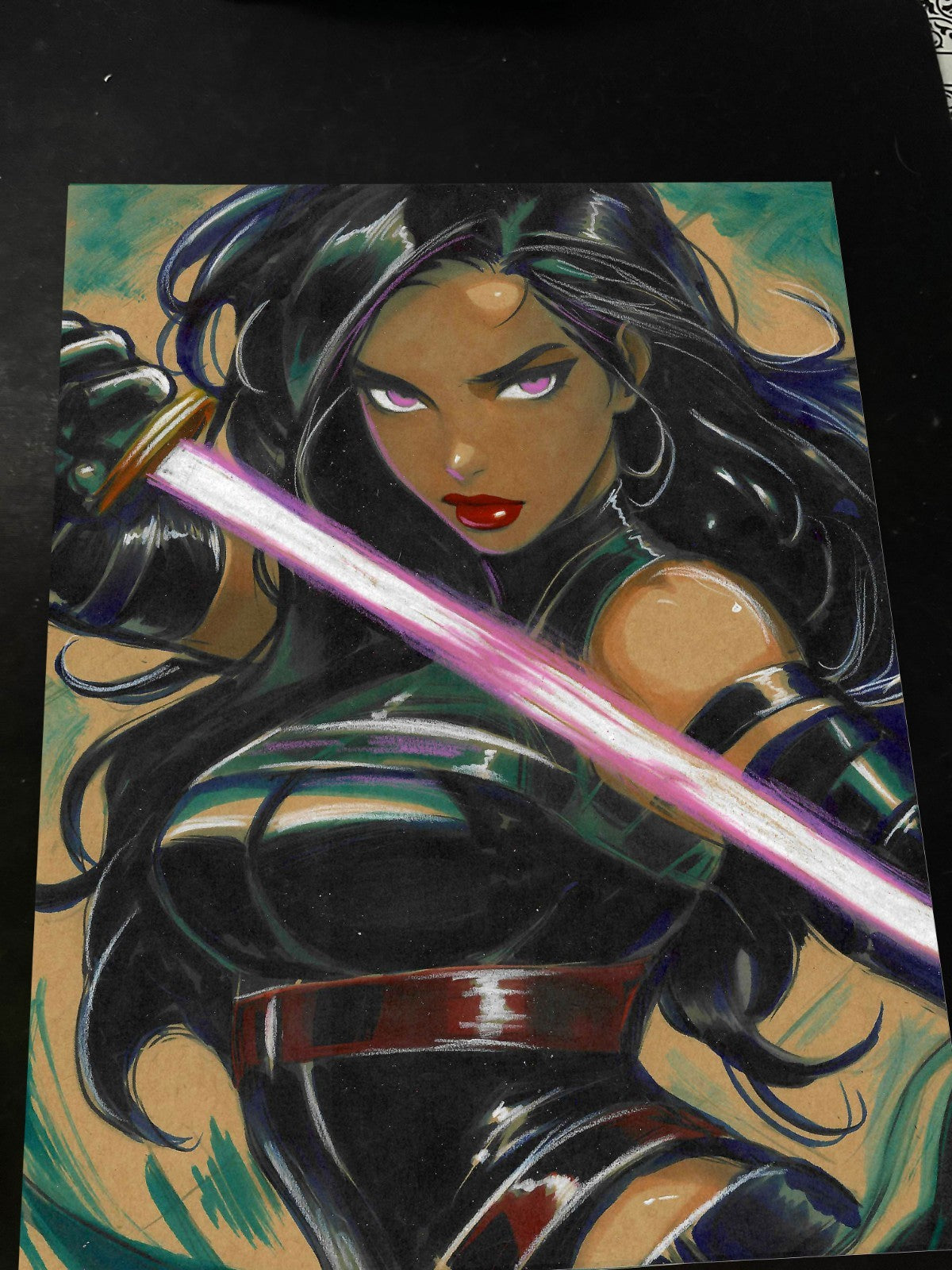 Psylocke Art Print Signed 8.5x11 | Art by Keyeske
