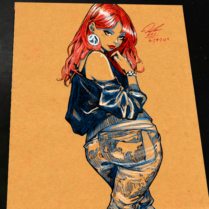 Mary Jane Watson Art Print Signed 8.5x11 | Art by Keyeske