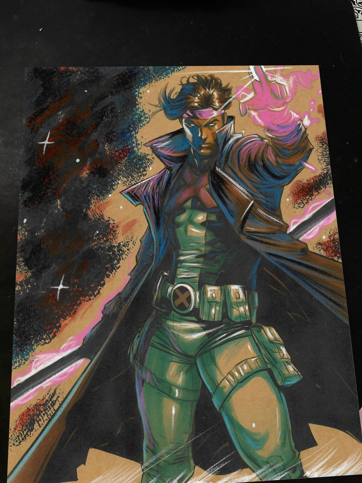 Gambit X-Men Art Print Signed 8.5x11 | Art by Keyeske