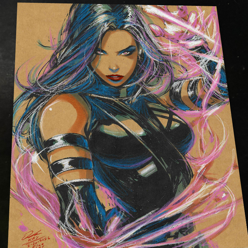 Psylocke Art Print Signed 8.5x11 | Art by Keyeske