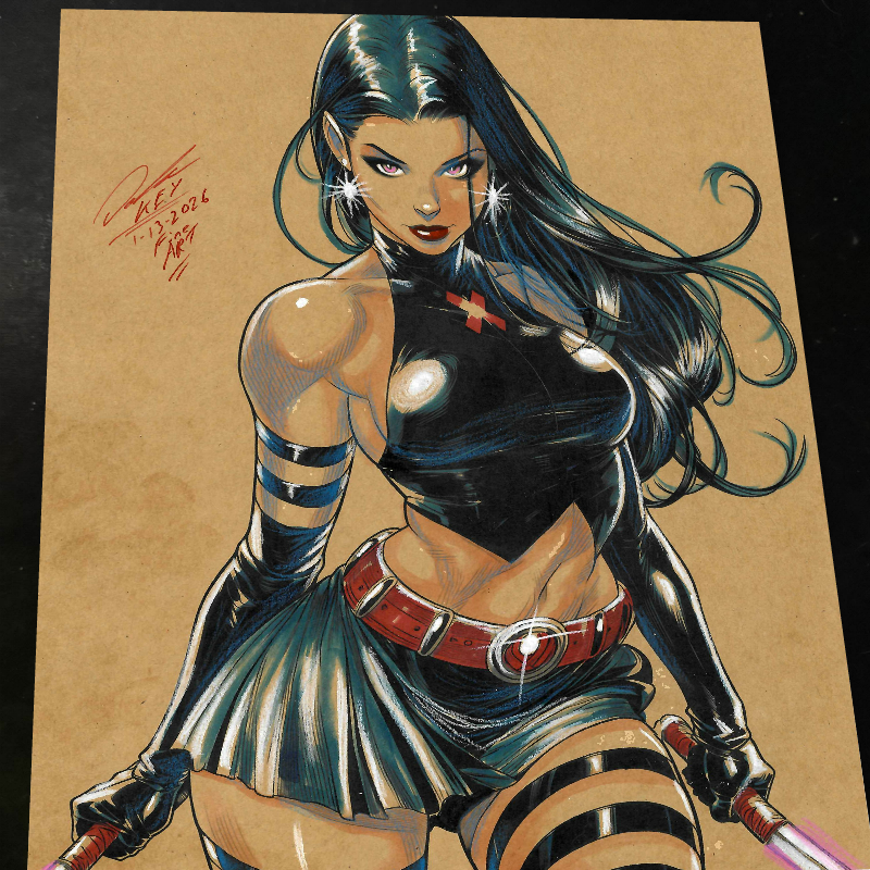 Psylocke - Marvel art print by Keyeske