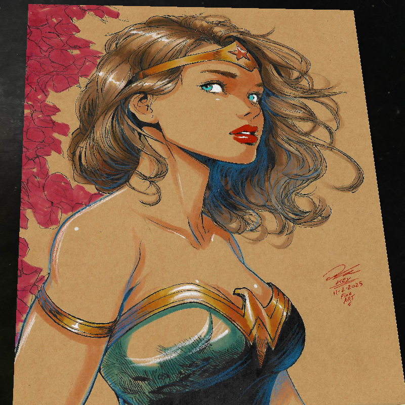 Wonder Woman Art Print Signed 8.5x11 | Art by Keyeske