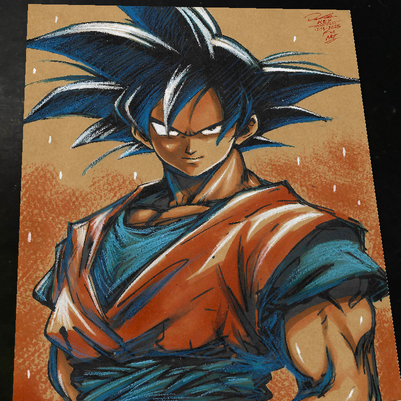 Goku Dragon Ball Z Art Print Signed 8.5x11 | Art by Keyeske