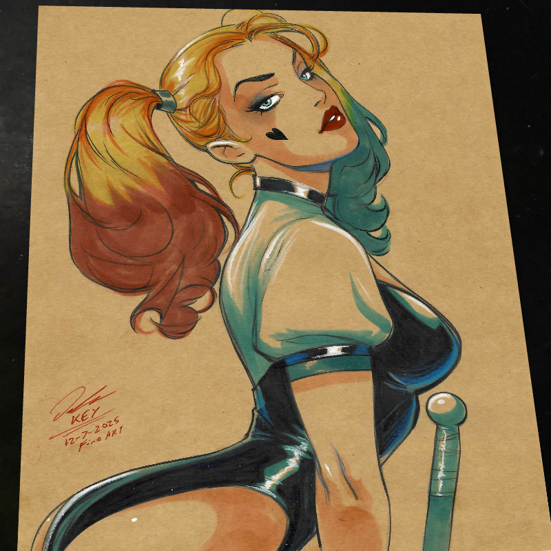 Harley Quinn Print Signed 8.5x11 | Art by Keyeske
