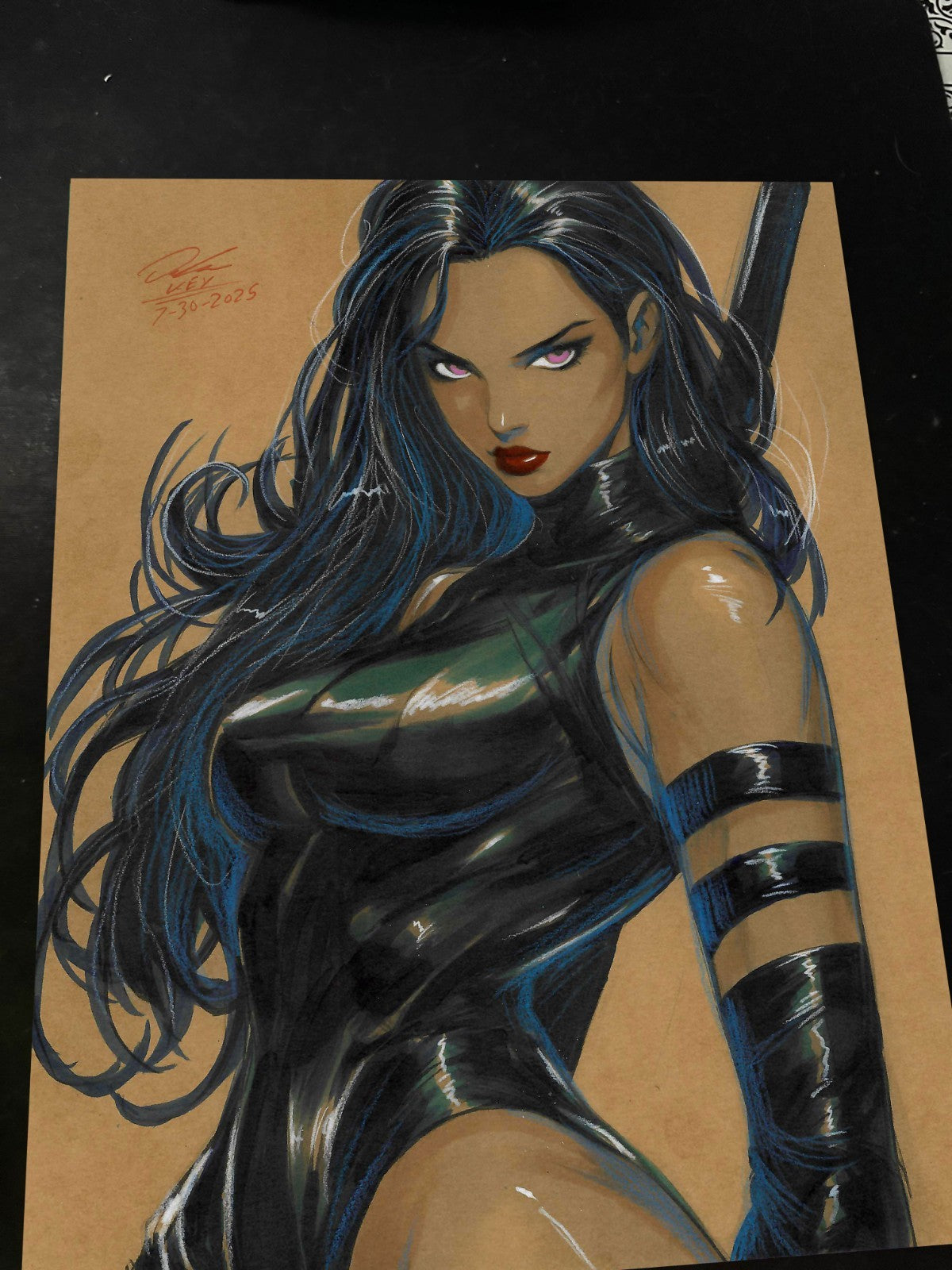 Psylocke Art Print Signed 8.5x11 | Art by Keyeske