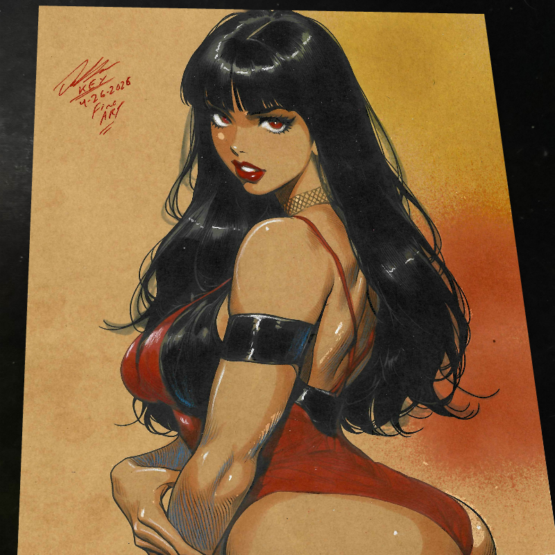 Vampirella Art Print Signed 8.5x11 Art by Keyeske