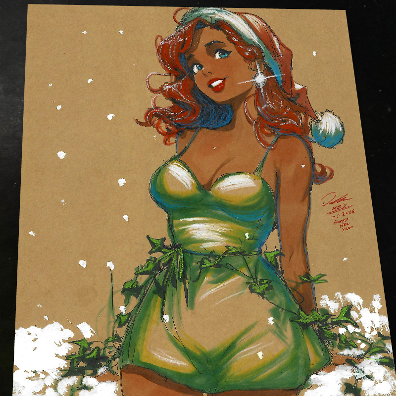 Poison Ivy Art Print Signed 8.5x11 | Art by Keyeske