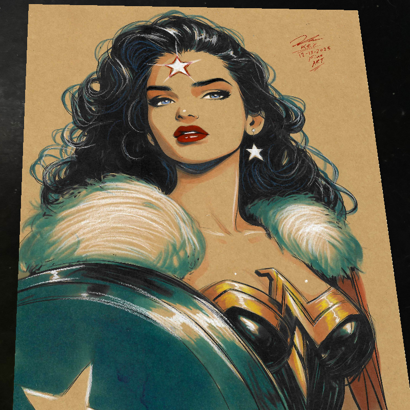 Wonder Woman Art Print Signed 8.5x11 | Art by Keyeske